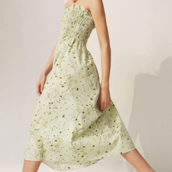 H&M Wildflower Smocked Bandeau Dress - Picture 2 of 5